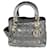 Bolso tote de mujer mediano Dior de piel Cannage flexible en plata metalizada Gris Cuero  ref.617631