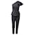 MSGM One Shoulder Flounce Jumpsuit in Black Polyamide Nylon  ref.617663