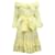 Lisa Marie Fernandez Striped Off Shoulder Midi Dress in Yellow Cotton  ref.617674