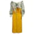 Carolina Herrera Vestido ombro a ombro com bolinhas em seda amarela Amarelo  ref.617691