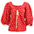 Blusa de pescoço floral Rosie Assoulin em poliéster vermelho  ref.617736
