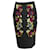 Temperley London Floral Embroidered Pencil Skirt in Black Polyester  ref.617782