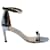 Stuart Weitzman Ankle Strap Open Toe High Heel Sandals in Silver Leather  Silvery Metallic  ref.617783