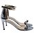 Stuart Weitzman Ankle Strap Open Toe High Heel Sandalen aus silbernem Leder Metallisch - Ansicht 3