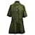 Ganni Crispy Jacquard Button Front Dress in Green Polyester Olive green  ref.617807