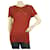 IRO T-shirt à manches courtes en lin rouge argile avec trous taille XS Bordeaux  ref.618932