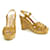 Marc by Marc Jacobs Tan Brown Patent Leather Cork Wedges Platform Sandals ( 37 )  ref.619000