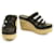Pedro Garcia Noir Bretelles Espadrille Compensées Talons Sandales Chaussures pointure 37 Satin  ref.619456