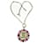 Chanel vintage collector CC necklace Silvery Purple Dark purple Steel Metal  ref.619996