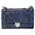 Bolso Dior con solapa Ama de piel de pitón azul marino y negro  ref.620168