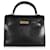 Hermès Hermes Negro Brillante Lagarto Sellier Kelly 25 GHW  ref.620218