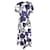 Marni Roma Robe mi-longue à imprimé floral en viscose bleue Fibre de cellulose  ref.620248