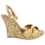 Sandálias de cunha Kate Spade Ocelot em couro envernizado dourado  ref.620257