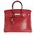 Hermès Hermes Rouge H Matte Porosus Coccodrillo Birkin 35 PHW Rosso