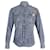 Dolce & Gabbana Relógio Bordado Camisa Frontal de Botão de Manga Longa em Jeans de Algodão Azul  ref.620310