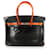 Hermès Hermes Edição Limitada Preto e Laranja Brilhante Porosus Crocodilo Birkin 35 PHW Couro  ref.620404