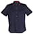 Gucci Striped Collar Shirt in Navy Blue Cotton  ref.620453