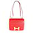 Constance Hermès Hermes Rouge Vif Strauß Konstanz 24 GHW Rot Leder Straußenleder  ref.620459
