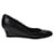 Gucci Interlocking G Wedge Court Heel Heels in pelle nera Nero Pelle verniciata  ref.620462