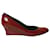 Zapatos de tacón de cuña con G entrelazada de Gucci en charol rojo Roja Cuero  ref.620469