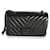 Chanel So Black Chevron Quilted Lambskin Mini Rectangular Classic Flap  Leather  ref.622602