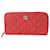 Chanel Metallic Red Nubuk gesteppte L-Zwickel-Geldbörse mit Rundum-Reißverschluss Rot  ref.622636