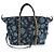 Chanel Blue Floral gesteppte Denim-Bowlingtasche Blau - Ansicht 4