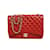 CHANEL Red Caviar Leather Classic lined Flap Maxi Bag Silver hardware  ref.622820