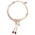 Dolce & Gabbana Pink Crystal Glass Christmas Bow Choker Necklace in Gold Brass Golden Metallic Metal  ref.623004