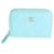 Chanel Light Blue Quilted Lambskin Zippy Card Holder Wallet  Leather  ref.623189