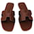 Hermès Sandals Oran HERMES GOLD NEW Brown Leather  ref.623472