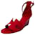 Hermès SANDALIA HERMES LEYENDA 38,5 color Rouge Bali Roja Cuero  ref.623477