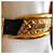 Cinturón Chanel Champion Gold Vintage Negro Dorado Cuero  ref.623481