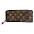 Louis Vuitton Clemence wallet Dark brown Cloth  ref.623937