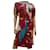Diane Von Furstenberg Vestido vintage de seda com cinto DvF Margot Multicor  ref.624197