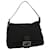 FENDI Zucchino Canvas Mamma Baguette Shoulder Bag Black Auth rd2703  ref.624457