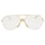 Óculos de sol de metal estilo aviador Gucci Dourado Metálico  ref.624858
