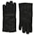 Gucci Bumble-Bee Embossed Leather Gloves Black  ref.624914