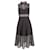 Sandro Paris Alisa Crocheted Midi Dress in Black Polyester   ref.624950