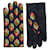 Gants en cuir Gucci Cashmere G-Cubed Logo Multicolore  ref.624983