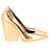 Céline Sapatos de cunha pontiagudos Celine em couro envernizado dourado  ref.625078