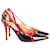 Christian Louboutin Red Trim Pointed Heels in Animal Print Patent Leather  ref.625105