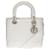 Christian Dior Magnifique Sac à main Lady D-Lite MM édition limitée en tweed cannage blanc cassé, garniture en métal argenté  ref.625171