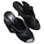 new louis vuitton heeled mule sandal never worn 36,5 Boite Black Leather  ref.625293