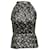 Top halter con estampado floral metalizado de Prada en poliéster negro  ref.625479