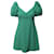Alice + Olivia Dana Puff Sleeve Flare Dress in Green Polyester  ref.625731