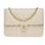 Timeless Very chic Chanel Classic flap bag in ecru quilted leather, garniture en métal doré Eggshell  ref.625794