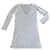 Majestic Gerades Tunika- oder T-Shirt-Kleid 100% Ecru Leinen T.2 Creme