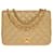 Timeless Beautiful Chanel Classic Full Flap MM handbag in beige quilted lambskin, garniture en métal doré Leather  ref.626784