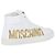 Sneakers alte Moschino in tela con logo - vista 3